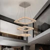 Modern Luxury Square Crystal Chandelier Stainless Steel Ceiling Lights for Living Room