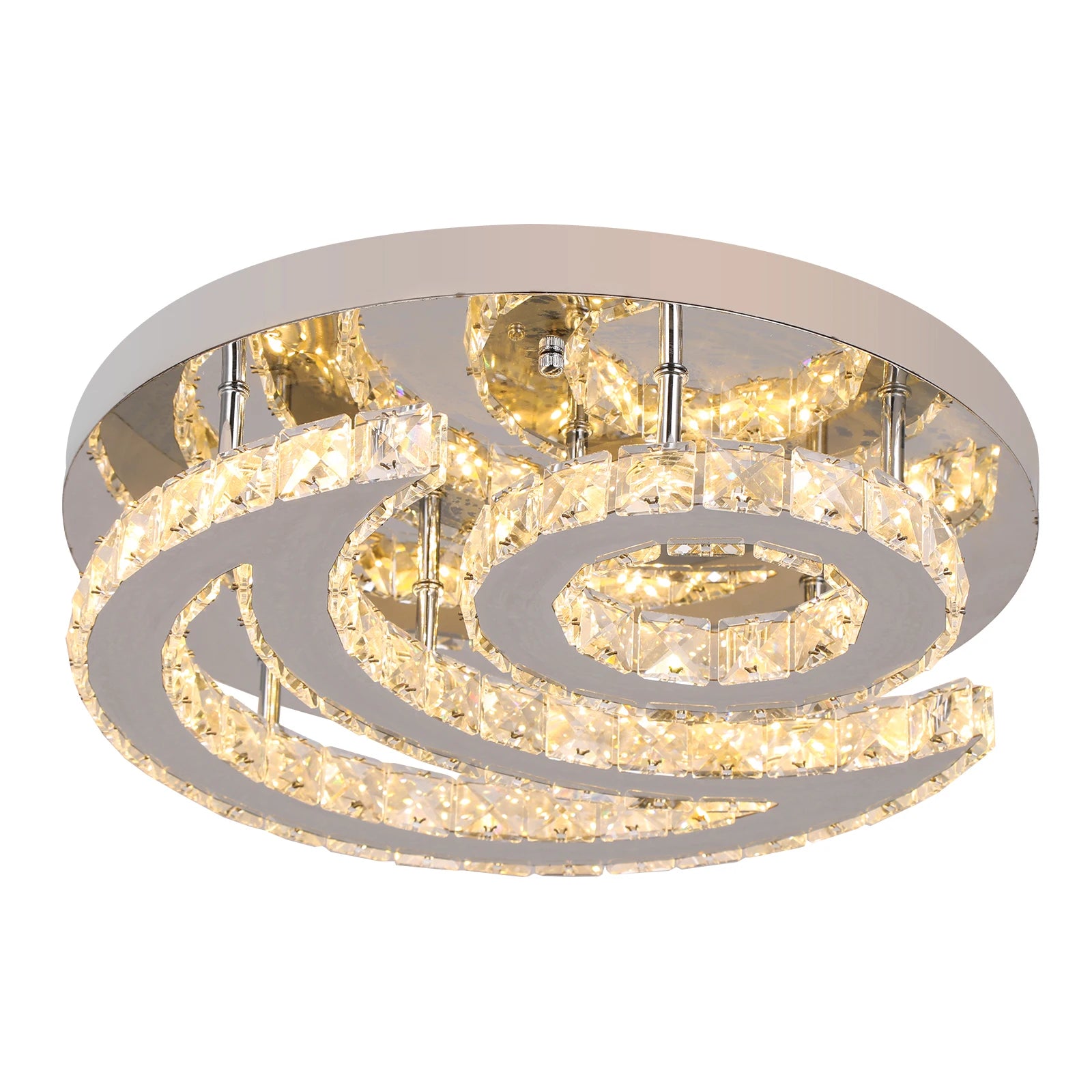 Luxuluxolight  Contemporary 33W Sun Moon Crystal Ceiling Lamp for Apartment Bedroom Plafonnier