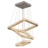 Modern Luxury Square Crystal Chandelier Stainless Steel Ceiling Lights for Living Room