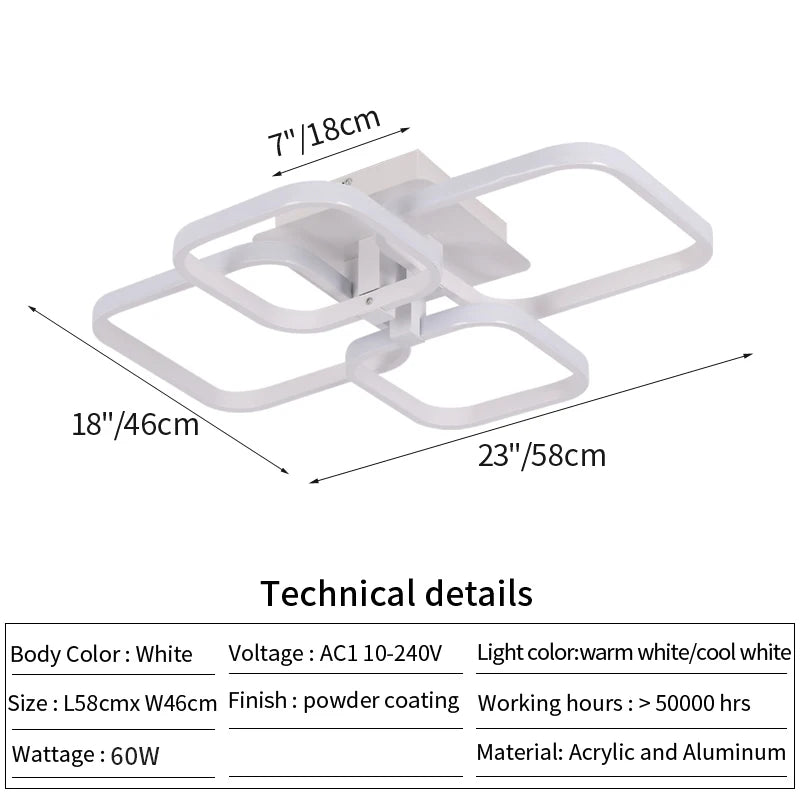 Luxuluxolight Minimalist Square LED Ceiling Light  for  Hotel  Illumination
