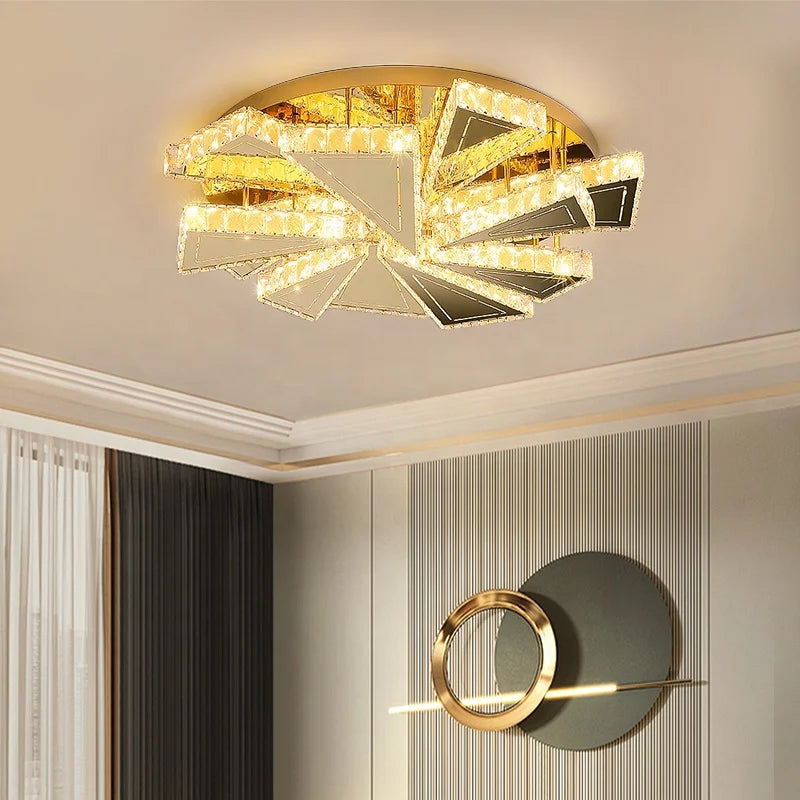 Modern Simple Living Room Lamp Home Restaurant Crystal Lamp Creative Led Ceiling Lamp Bedroom Light Luxury Lamparas