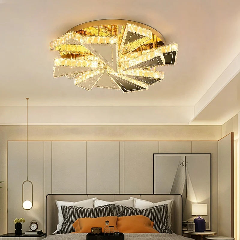 Modern Simple Living Room Lamp Home Restaurant Crystal Lamp Creative Led Ceiling Lamp Bedroom Light Luxury Lamparas