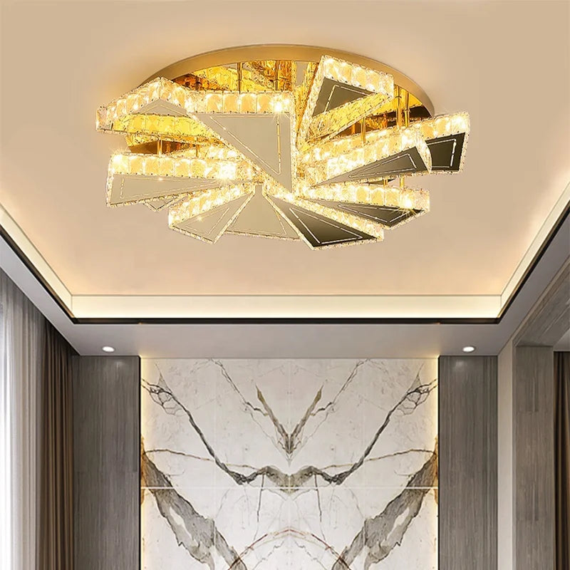 Modern Simple Living Room Lamp Home Restaurant Crystal Lamp Creative Led Ceiling Lamp Bedroom Light Luxury Lamparas