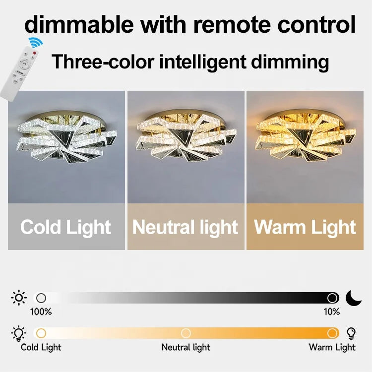 Modern Simple Living Room Lamp Home Restaurant Crystal Lamp Creative Led Ceiling Lamp Bedroom Light Luxury Lamparas